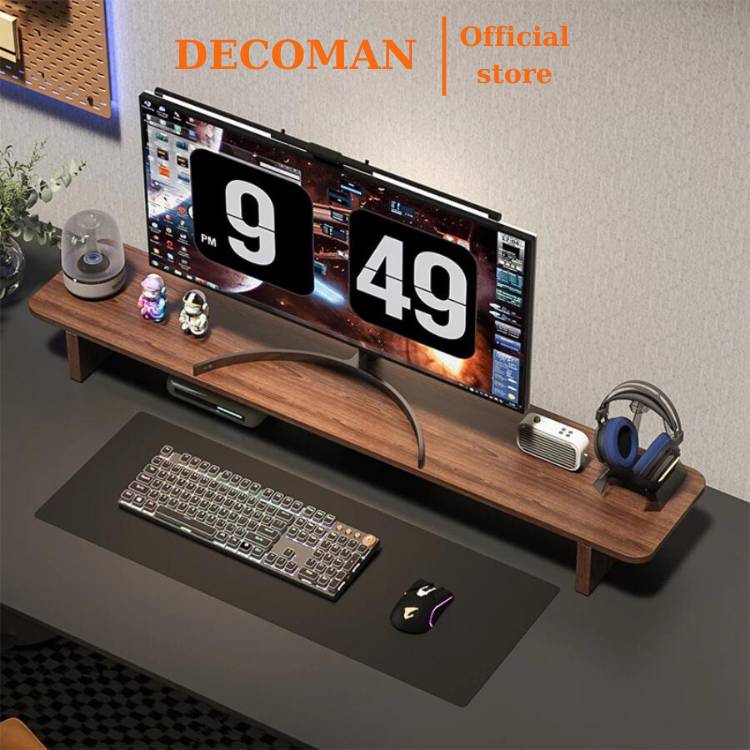 Kệ để màn hình máy tính decor góc làm việc thương hiệu DECOMAN - D48