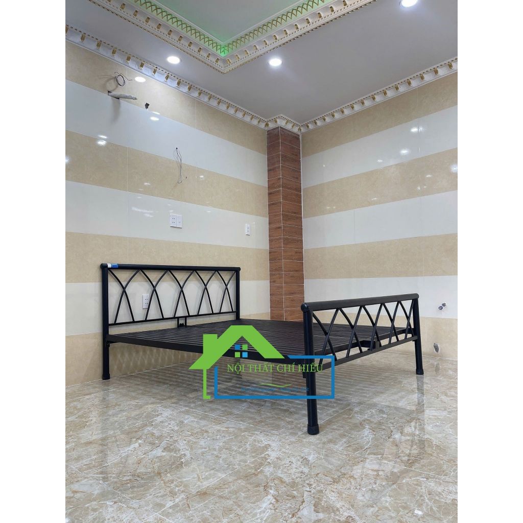 Giường sắt đan chéo 1mx2m Nội Thất Chí Hiếu