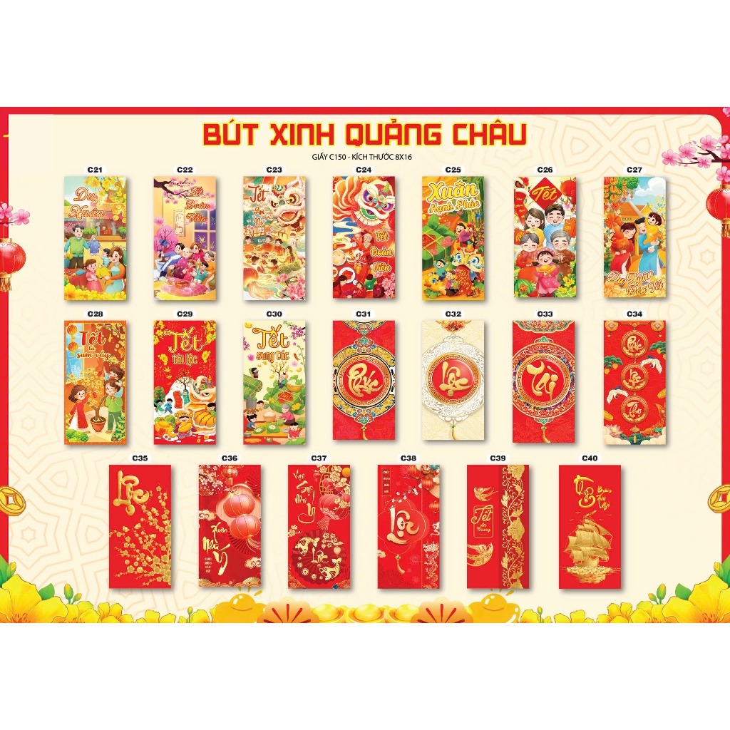 Combo 200 Bao Lì Xì Tết Dễ Thương