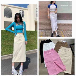 Chân váy jean dáng dài zara