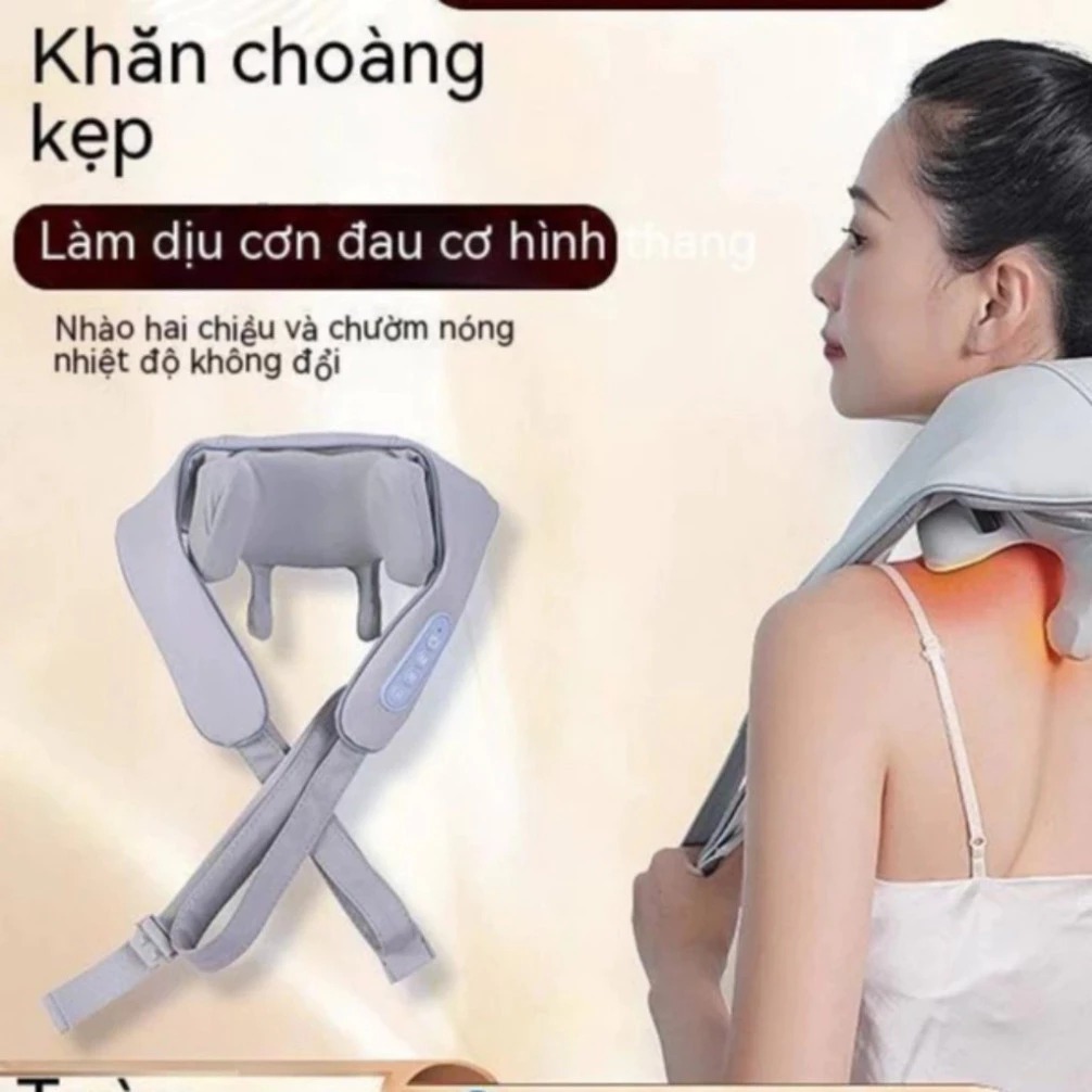 Máy Massage KAMALIO , Massage Cổ Vai Gáy 6D - Gối Massage Thư Giãn Văn Phòng, Người Cao Tuổi