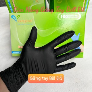 HỘP 100 Chiếc Găng Tay cao su y tế Nitrile VIETGLOVE EZCARE KHÔNG BỘT Màu Đen,Xanh,Trắng 4.0gr XS-S-M-L