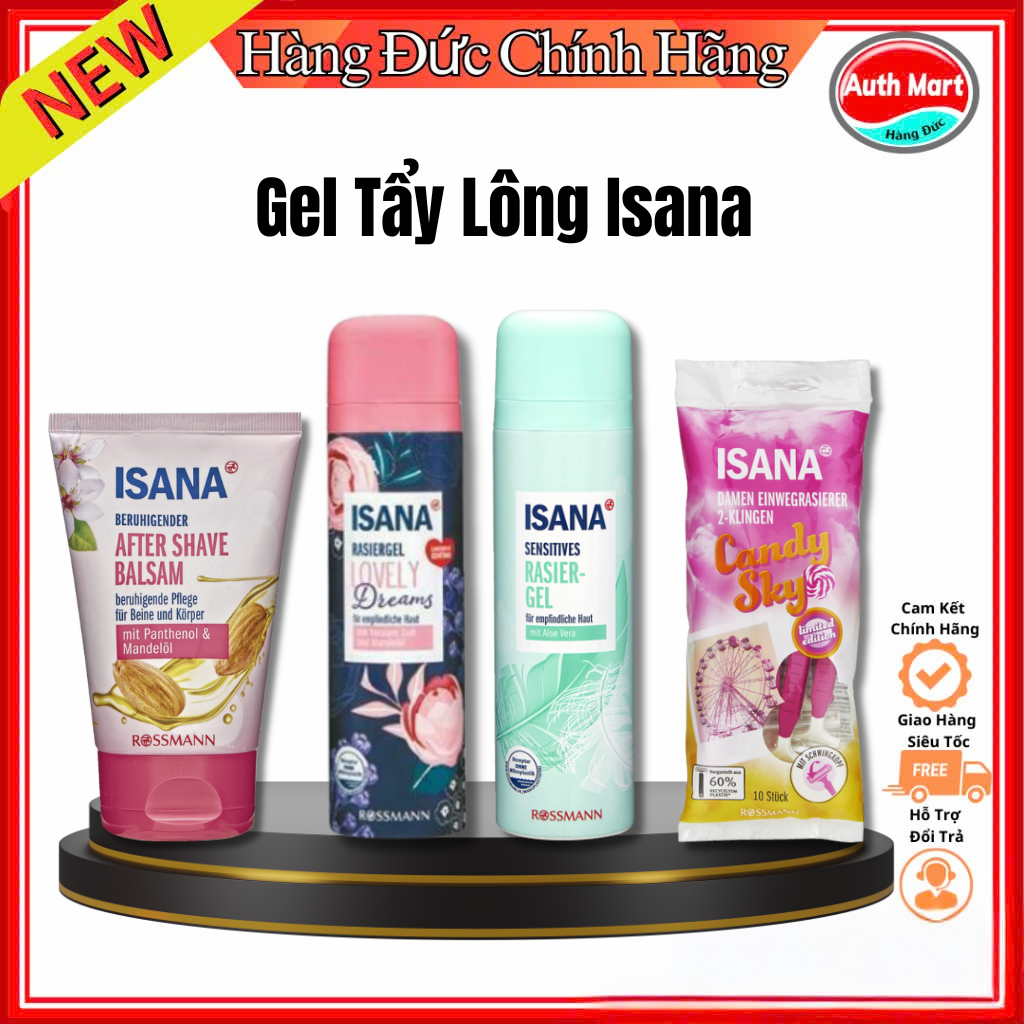 Kem Dưỡng Sau Wax Isana, Gel/Bọt cạo lông Isana Đức