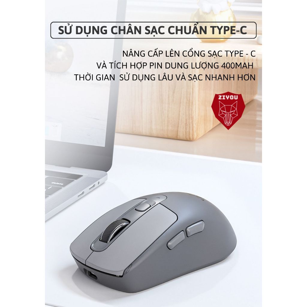 Chuột Bluetooth Không Dây Ziyou Free Wolf A3 Chip PAW3212 Siêu Mượt Dùng Văn Phòng, Chơi Game | BigBuy360 - bigbuy360.vn