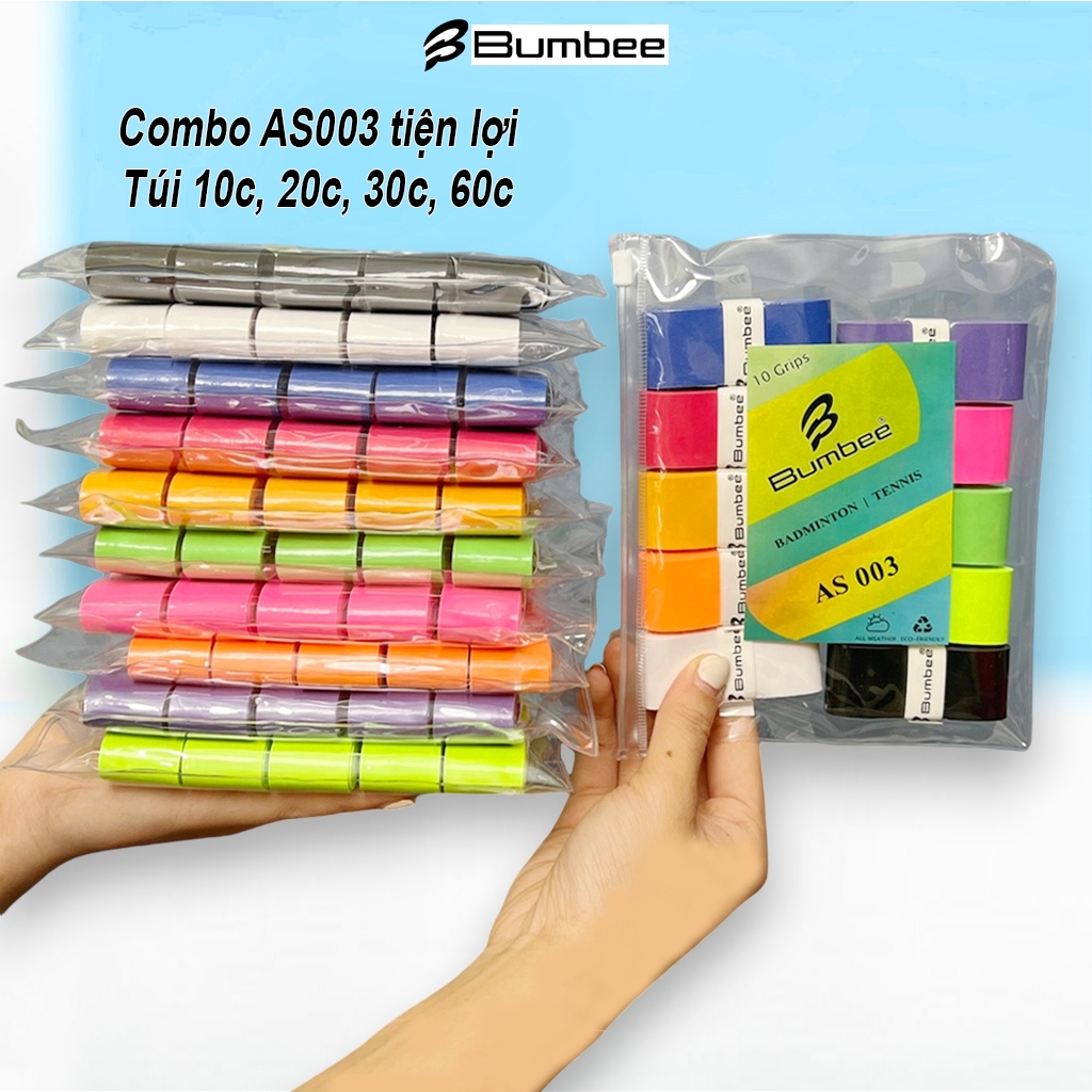 Quấn Cán Vợt Cầu Lông Bumbee AS003 Êm Tay, Bám Dính Tốt, Đặc Trị Mồ Hôi Tay, Phù Hợp Pickleball (AS0
