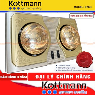 [BẢO HÀNH 3 NĂM 1 ĐỔI 1] Đèn sưởi nhà tắm Kottmann 2 Bóng Hồng Ngoại K2BH |  [CHÍNH HÃNG]