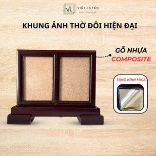 Khung ảnh đế thờ đôi chất liệu nhựa gỗ composite, nhiều kích thước Việt Tuyến