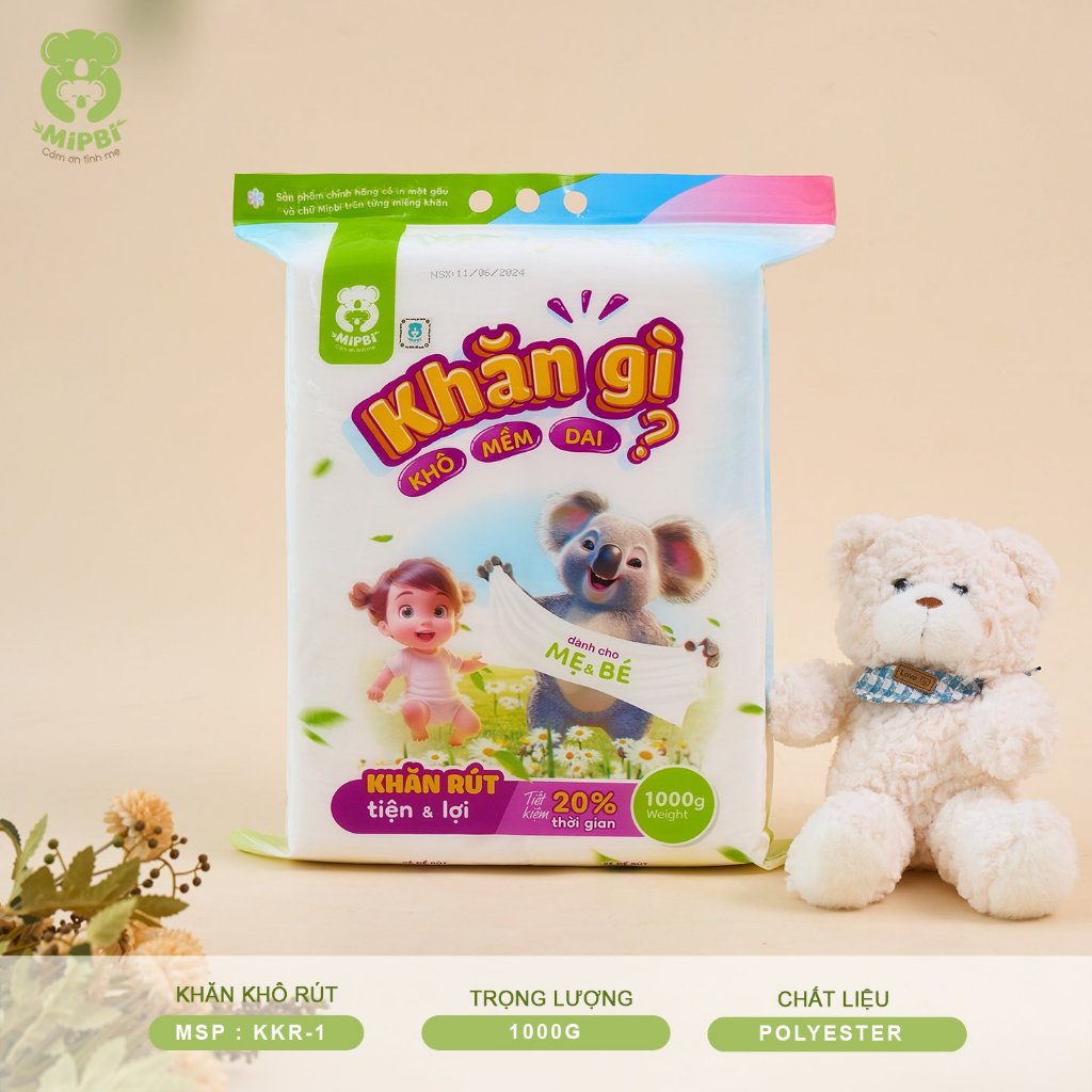 Giấy Khô, Khăn Khô Đa Năng Mipbi 1000g, Khăn Giấy Rút Tiện Lợi