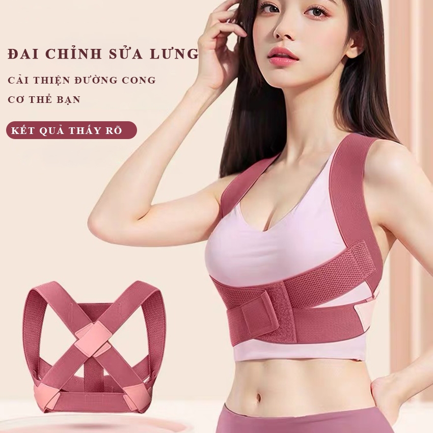 Đai chống gù lưng DREAM OF LOVE Đai nâng đỡ vòng 1 có nẹp chỉnh cột sống hỗ trợ định hình