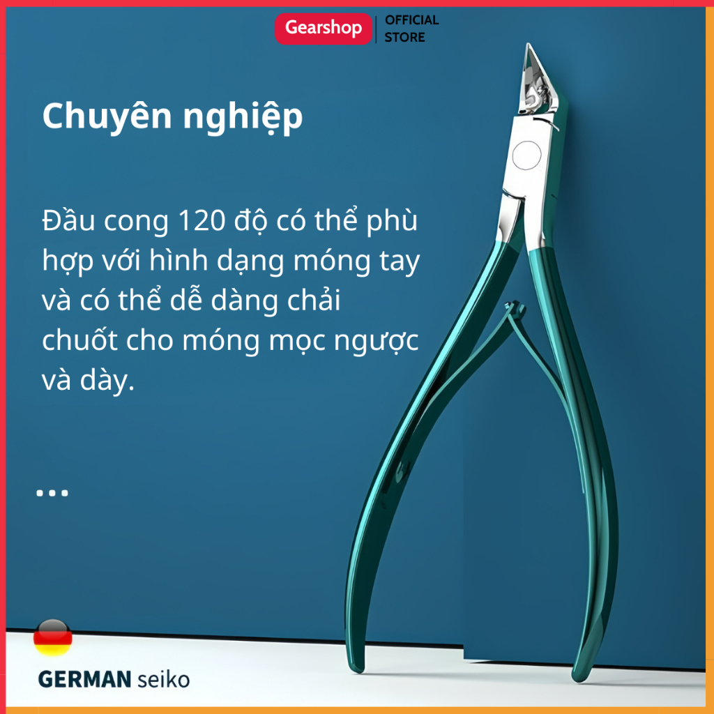 Kìm cắt khóe móng chân bằng thép không gỉ GEARSHOP dao lấy khóe chân bộ lấy khóe chuyên dụng