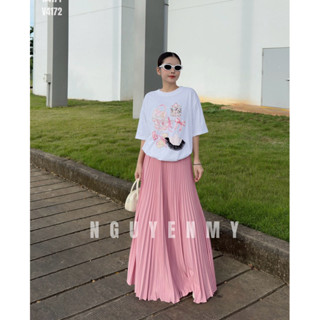  NGUYENMY- Chân váy dập ly lụa xoè   Hình ảnh chính chủ  