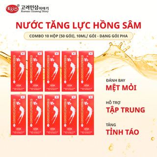 COMBO 10 HỘP (50 Gói) Nước tăng lực Hồng Sâm GINSENG POWER A+, giúp tỉnh táo tập trung, tăng năng lượng,10ml / gói