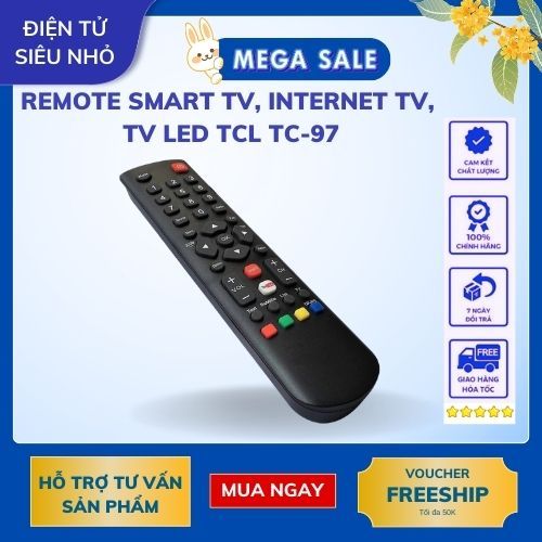 Remote Điều Khiển Dành Cho Smart TV, Internet TV, TV LED TCL TC-97 - Hàng nhập khẩu