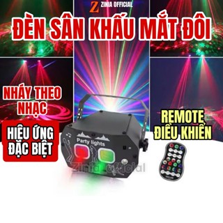  Đèn Sân Khấu Mắt Đôi Laser Huyền Ảo - Tích Hợp LED RGB và Hoa Văn 3D Cảm Ứng Âm Thanh cho Phòng Bay ZINIA 