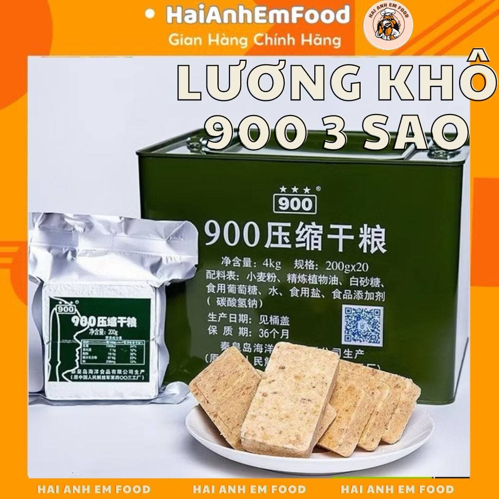 1 THÙNG LƯƠNG KHÔ QUÂN ĐỘI 4kg - 900 BA SAO, Lương khô 3 Sao, Lương Khô Sắt Chống Lũ, Lương Khô Dự T