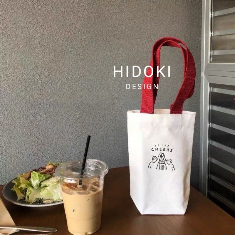 Túi Vải Đựng Ly Cốc Giữ Nhiệt Dây Đai Mỏng In Cheer Dây Đỏ Chữ One