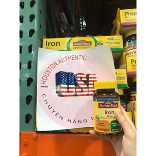    ĐỦ BILL STORE + AIR  Viên Sắt Bổ Máu Iron 65mg Nature Made 365 viên của Mỹ _ Live mua hàng tại Mỹ 