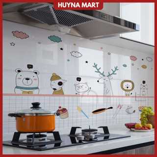 Tấm Dán Tường Nhà Bếp Chống Dầu Mỡ Chịu Nhiệt Cao Họa Tiết 3D Hoạt Hình 60cmx90cm NC14