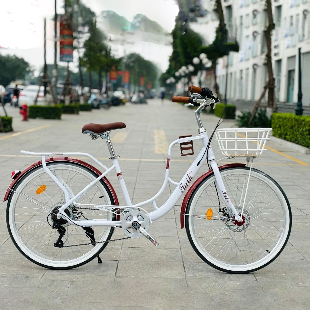 xe đạp mini nữ có giá đẻ bình nước taik cao cấp, xe 26/24 inh có bộ đề 7 cấp trượt