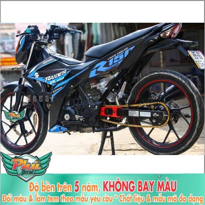 Tem rời Raider Xanh đen nhám (B)
