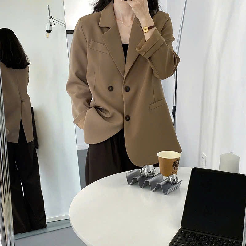 Áo blazer nữ, áo vest nữ, áo ký giả 2 lớp phom rộng vừa trẻ trung xẻ lưng thanh lịch
