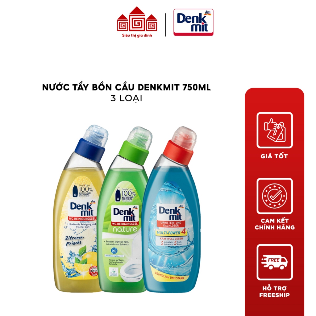 Nước tẩy rửa bồn cầu Denkmit nhập khẩu Đức 750ml - 3 loại