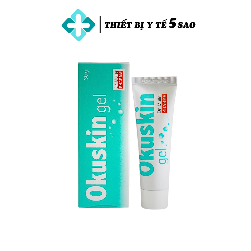 Okuskin Gel Bôi Vết Thương Hở, Bôi Sẹo Giúp Nhanh Lành Da Hạn Chế Nhăn, Rạn Da (1 tuýp10gr- 30gr)