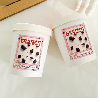 50 Ly giấy 450ml nắp giấy đựng kem - ly giấy 15oz đựng thức ăn mang đi - lẩu ly