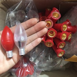 Bóng đèn Trái Ớt 3W  (LED và SỢI ĐỐT)- màu đỏ, trắng thắp bàn thờ,đèn trang trí