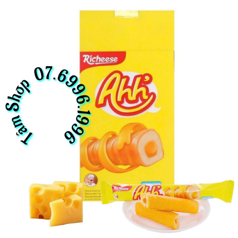 BÁNH SNACK PHỦ PHÔ MAI NABATI RICHEESE AHH' (HỘP 10 BÁNH - 90G) - NHẬP KHẨU INDONESIA