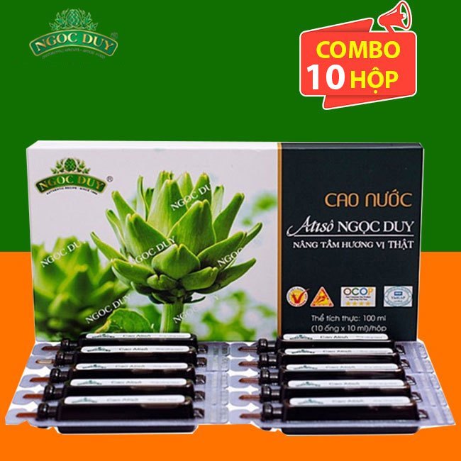 Combo 10 Hộp Cao Nước Atiso Ngọc Duy (100 Ống) - Cao Atiso Đà Lạt Nguyên Chất Thanh Nhiệt, Mát Gan (