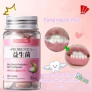  Viên kem đánh răng Probiotic Hương cam bạc hà Hơi thở thơm mát Kem đánh răng nhai cầm tay Chăm sóc răng miệng 