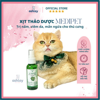 Xịt nấm cho chó mèo từ thảo dược MEDIPET, viêm da, mẩn ngứa cho chó mèo an toàn lành tính