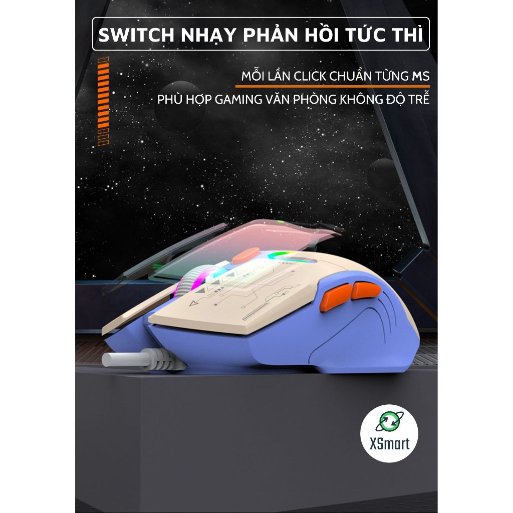 Chuột Máy Tính Chơi Game XUNFOX H6 Led RGB Kết Nối Dây 6 Nút Bấm Full Chức Năng Cho PC Laptop | BigBuy360 - bigbuy360.vn