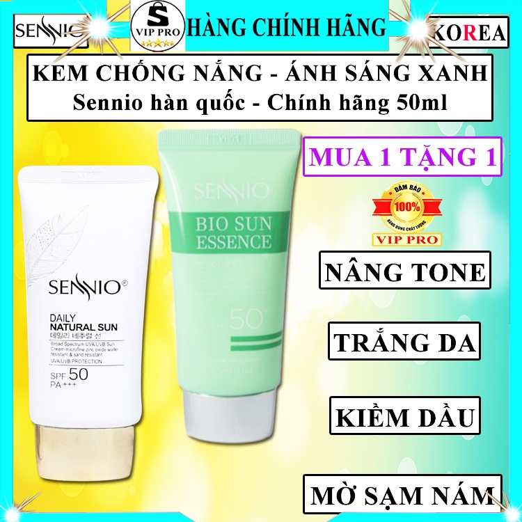 Kem chống nắng sennio chính hãng kem chống nắng sennio hàn quốc kcn sennio kiềm dầu nâng tone senio