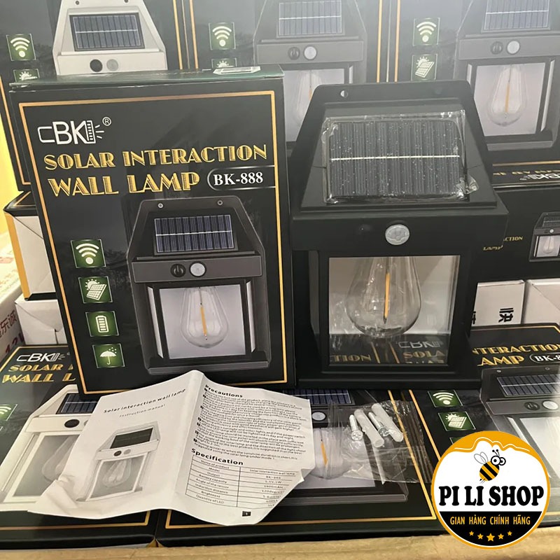 Đèn Năng Lượng Mặt Trời BK-888 Bật Tắt 3 Chế Độ, Đèn Cảm Biến Tích Điện Siêu Sáng Để Ngoài Trời