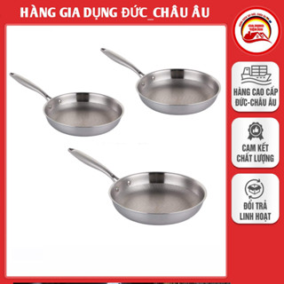 Chảo inox vân tổ ong Chockmen 22/ 24/ 28cm, đúc liền nguyên khối, đáy 5 lớp inox 316