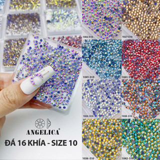 Đá Nail Luxury ( Size 10 -  400 viên ) Chân Lưới 16 Khía Đủ Màu Cao Cấp Đá Đính Trang Trí Móng ANGELICA