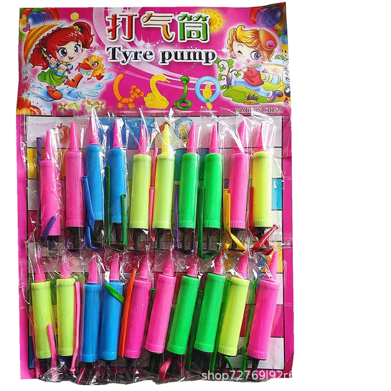 Vỉ 20 bơm bóng cầm tay(Tặng kèm bóng) Dụng cụ bơm bóng tiện ích