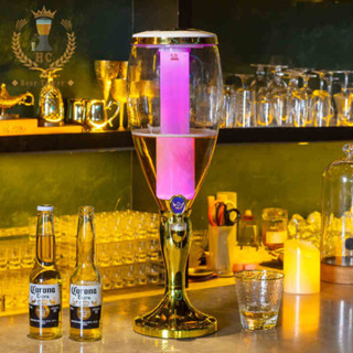 Tháp bia 5 lít HC798 Có đèn led Lõi đá giữ lạnh vòi rót, bình đựng bia tươi, beer hơi cho quán nhậu