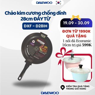 Chảo cạn chống dính 28cm vân kim cương đáy từ Daelux DXF-D28IH Made in Korea