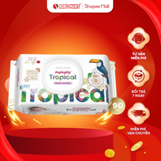 Khăn Ướt Mamamy Tropical Không Mùi Tự Nhiên Lành Tính Hạn Chế Rôm Sảy Cho bé 90 Tờ - Bibomart