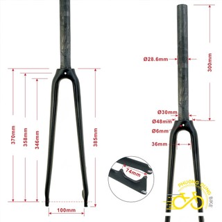 Phuộc (Fork) xe đạp đua Carbon T800 700C - Phanh Đĩa (No Name)