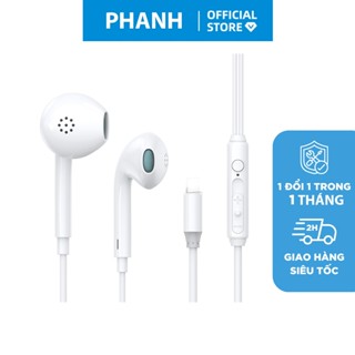 Tai nghe ip có dây chân cắm dẹt có mic nghe nhạc gọi điện chơi game tai nghe nhét tai dài 1,2m PHANH bảo hành 1 tháng