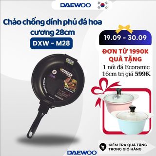 Chảo cạn chống dính phủ đá hoa cương |Daelux 28cm Made in Korea DXF-M28 tỏa nhiệt đều