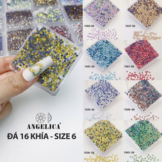 Đá Nail Luxury ( Size 6 -  400 viên ) Chân Lưới 16 Khía Đủ Màu Cao Cấp Đá Đính Trang Trí Móng ANGELICA