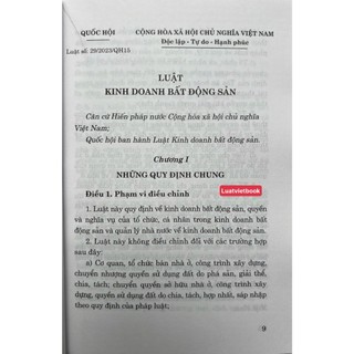 Sách - Luật Kinh Doanh Bất Động Sản Năm 2023 (Sửa Đổi, Bổ Sung Năm 2024)
