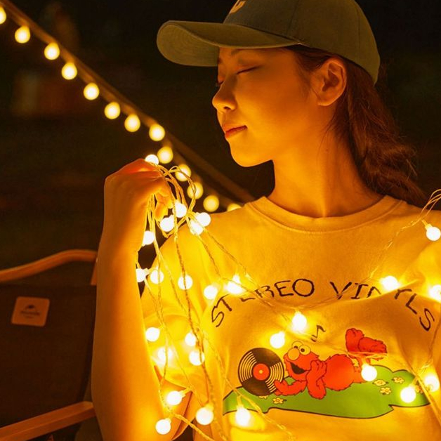 Dây Đèn Led Cherry Ball 50 Bóng Dùng Pin AA