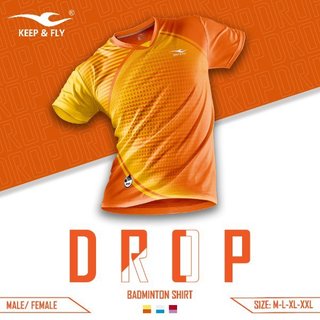 Áo cầu lông nam nữ cao cấp Drop KEEPFLY mặc mát, thấm hút mồ hôi - Thi đấu và tập luyện cầu lông