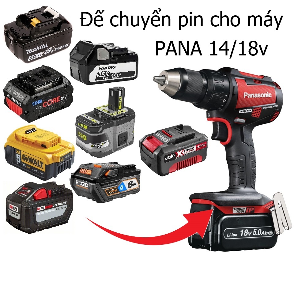 ( MTools ) Đế chuyển pin cho máy PANA 14 18v (không bao gồm máy và pin)